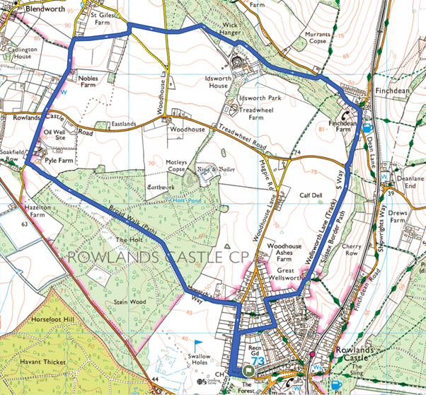 Rowlands Castle Walk Route